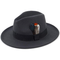 Fadachy Classic Fedora Hat For Men & Women Wide Brim Felt Hat Panama Dress Hat Dark Grey Fedora, L Large Xl