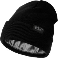 Satin Lined Winter Beanie Hats For Women Knitted Watch Hat With Silk Lining Unisex Solid Skull Cap