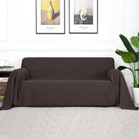 Mysky Home Chocolate Sofa Covers For 3 Cushion Couch Geometrical Couch Cover Living Room Sofa Throws Sofa Slipcovers For Pets, Kids (Xx-Large, 91 "" X 134 "", Chocolate)