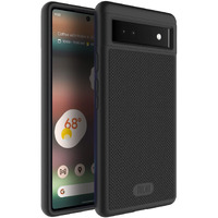 Tudia Dualshield Grip Designed For Google Pixel 6A Case (2022), [Mergegrip] Shockproof Military Grade Dual Layer Slim Raised Edge Protection For Pixel 6A - Matte Black