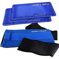 Rester's Choice Gel Cold & Hot Packs (2 Ice Packs) 5X9 In With 1 Adjustable Wrap. Reusable Warm Or Ice Packs For Injuries, Hip, Shoulder, Knee, Back Pain