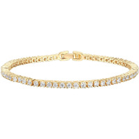 Pavoi 14K Gold Plated Cubic Zirconia Classic Tennis Bracelet | Yellow Gold Bracelets For Women | 7.5 Inches