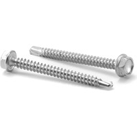 #12 X 2"" Sheet Metal Screws 100Pcs 410 Stainless Steel Hex Washer Head Fast Self Tapping Screws By Sg Tzh