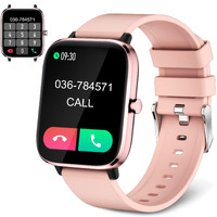 Smart Watch For Women(Call Receive/Dial), Smartwatch For Android Phones And Iphone Compatible, Fitness Tracker 1.69"" Full Touch Color Screen Ip67 Waterproof With Heart Rate Monitor Sleep Tracker, Pink