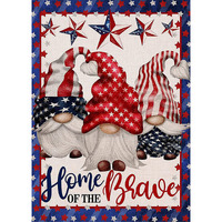 Jatok Patriotic Usa Flag 5D Diamond Painting Kits For Adults Full Round Drill Gnome Crystal Rhinestone Embroidery Pictures Arts Paint By Number Kits Diamond Art Kits For Home Wall Decor 11.8X15.7In