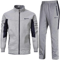 Rdruko Men's Tracksuit Athletic Full Zip Casual Sports Jogging Gym Sweatsuit(Grey,Us M)