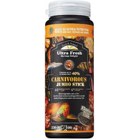 Ultra Fresh Monster Fish Food, Wild Sword Prawns, Floating Sticks For Oscars, Large Cichlids And Tropical Fish, Carnivorous Jumbo Stick 353 Oz