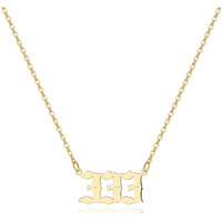 Tavuala Angel Number Necklace For Women, 18K Gold Plated 000 111 222 333 444 555 666 777 888 999 Necklace Numerology Jewelry (Gold, 333)