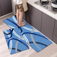 Artnice Kitchen Mats Sets Of 2, Non Slip Cushioned Anti Fatigue Kitchen Rugs, Ergonomic Comfort Floor Mat, Waterproof Standing Mat For Home, Sink, Office, Laundry, 17.3 ""X30 ""+17.3 ""X47.2 "", Blue