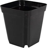 Grow-Green 10 Cm 4 Inches Square Nursery Pots 60P, Seedling Plastic Seeds Propogation Growing Pots Black, 60 Pack