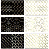 Better Office Products 100-Pack All Occasion Greeting Cards, Assorted Blank Note Cards, 4 X 6 Inch, 6 Elegant Gold Foil Geometric Designs, Blank Inside, With Envelopes, 100 Pack