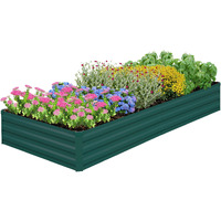 Butunita Raised Garden Bed,Galvanized Raised Garden Beds Outdoor For Vegetables Flowers Herbs, Raised Bed Planter Box, Metal Raised Garden Bed Kit With Gloves, 6X3X1Ft,Green