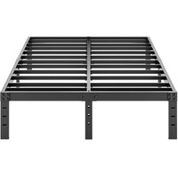 Comasach King Bed Frame Heavy Duty,14"" High Black Metal Platform Bed Frame,Sturdy Steel Frame,Support Up To 3500Lbs,No Box Spring Needed,Noise-Free,Easy Assembly