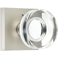 Coolnews Glass Door Knobs Interior, Privacy Bathroom Bedroom Crystal Door Knobs With Lock, Satin Nickel Door Knobs