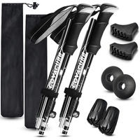 Covacure Hiking Poles Collapsible Trekking Poles - Aluminum Alloy 7075 Walking Sticks For Hiking With Telescopic & Foldable Tri-Fold Design Hiking Gear For Women Men, Hiking, Camping, Climbing