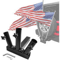 Kairay Hitch Mount 3 Flag Pole Holder Three-Headed Flagpole Universal For Standard 2 Inch Receiver Fit For Truck Suv Rv Pickup