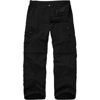 Mens Hiking Pants Convertible Boy Scout Zip Off Shorts Lightweight Quick Dry Breathable Fishing Safari Pants,6101,Black,34