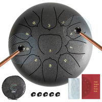Cadushki Steel Tongue Drum - Percussion Instruments - Handpan Drum For Meditation, Yoga, Relaxation, Healing, And An Unique Gift. Increase Mindfulness. Deep Sound. (6 Inces 8 Notes Tongue Drum)