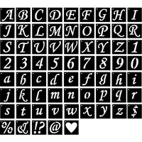 Eage Alphabet Letter Stencils 2 Inch, 68 Pcs Reusable Plastic Letter Number Symbol Stencil Kit For Painting On Wood, Wall, Fabric, Rock, Chalkboard, Signage