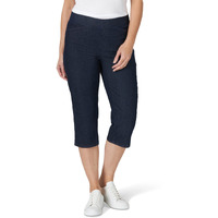Chic Classic Collection Womens Easy Fit Elastic Waist Pull-On Capri, Dark Shade, 18