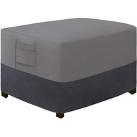 Easy-Going Outdoor Ottoman Cover, Waterproof Patio Ottoman Cover, Heavy Duty Patio Rectangular Coffee Table Cover With Padded Handles(48 ""X25 ""X18 "", Gray/Dark Gray)