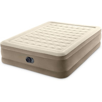 Intex 64427Ed Dura-Beam Delux Ultra Plush Fiber-Tech Inflatable Air Mattress With Built-In Electric Pump, 18"" Bed Height, 600Lb Capacity, Queen