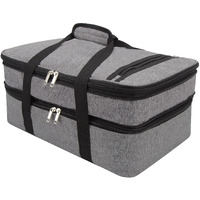 Fatolxx Insulated Casserole Dish Carrier Bag - Food Carriers For Hot Or Cold Travel Potluck Parties,Picnic,Cookouts,Beach (Grey)