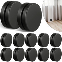 Jetec Round Magnetic Drapery Weights Shower Curtain Strong Tablecloth Magnets Bottom No Sew Waterproof For (Black, 12 Pairs)