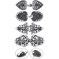 4 Pieces Vintage Sweater Swirl Clip Cape Cloak Clips Retro Cardigan Clip Shawl Collar Clasp Dress Shirt Brooch Clip For Girl Women (Silver)
