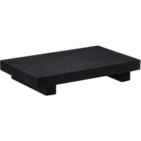 Wood Riser Tray Soap, Stand Soap Tray For Kitchen Sink, Wood Pedestal For Kitchen Counter Sink Stand Decorative Rustic Bathroom Dishes Plant Bottles Candles Display(12 X 7 Inch,Black)