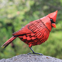 Shefio Garden Decor - Cardinal Bird Decor, Beautiful Backyard Ideas & Cardinal Gifts - These Handmade Metal Birds Are Perfect Outdoor Decor, Metal Yard Art For Lawn Ornament, Yard Decorations Outdoor