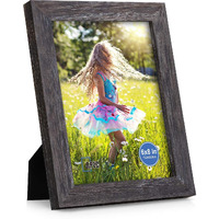 Rpjc 6X8 Inch Picture Frame Made Of Solid Wood And High Definition Glass Display Pictures For Table Top Display And Wall Mounting Photo Frame With Stand Driftwood Finish