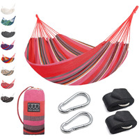 Gold Armour Hammock, Brazilian Style Hammock With Tree Straps For Hanging Durable Hammock, Portable Single Double Hammock For Camping Outdoor Indoor Patio Backyard (Pink Stripe)