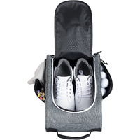 Golkcurx Golf Shoe Bag For Travel Zippered Sport Shoe Carrier Bags With Side Accessory Pockets For Socks, Tees, Golf Balls(Grey)