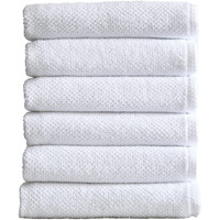 Great Bay Home 100% Cotton Hand Towel Set (16 X 28 Inches) Highly Absorbent, Textured Popcorn Weave Hand Towels. Acacia Collection (Set Of 6, Optic White)