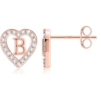 Girls Earrings Stud Earrings For Girls, Rose Gold Plated Kid Earrings For Girls S925 Sterling Silver Post Girls Earrings Hypoallergenic Letter B Initial Earrings For Girls Teen Girls Toddler Kids