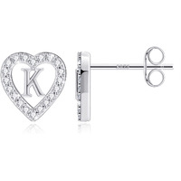 Heart Earrings For Girls, Initial Earrings For Girls Earrings Silver Earrings For Teen Girls Cute Earrings Cz Stud Earrings Hypoallergenic Letter K Earrings For Girls Gifts