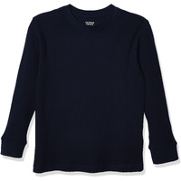 French Toast Boys Long Sleeve Thermal Waffle Tee T-Shirt Navy Blue, Large (10/12)