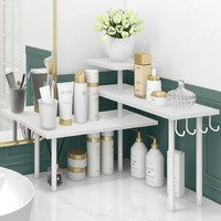 Homode Kitchen Countertop Organizer Corner Shelf, Bathroom Counter Organizers And Storage, 3 Tier Wood Shelf Organizer Space Saver For Make Up, Dresser Table, Desktop, White