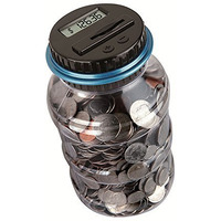Coin Piggy Bank Saving Jar, Winnsty Digital Coin Counter With Lcd Display Large Capacity Money Saving Box For All Us Coins (Blue)