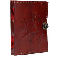 Sun & Moon Emboss Journal, 240 Pages Journal, Vintage Journal, Sun Moon Journal, Leather Sketchbook, Leather Notebook, Leather Journal For Men, Leather Journal For Women (8 X 6 Inch, Bronze Sun &