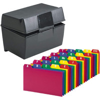 Index Card Holder, Index Cards Storage Box Holds Up To 300 3X5? Cards, With Poly Card Guides A-Z, 3X5 Inch - Value Pack