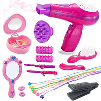 Bettina Little Girls Beauty Hair Salon Toy Kit With Toy Hairdryer, Mirror  Other Accessories, Fashion Pretend Makeup Set For Kids