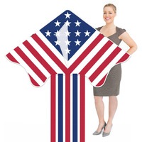 Kaiciuss American Flag Delta Kite For Kids & Adults Easy To Fly Large, The Easiest Single Line Beach Kite, It Comes With 300Ft String Kite Handle