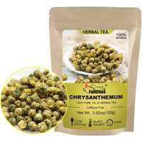 Fullchea - Top Grade Chinese Chrysanthemum Tea - 3.52Oz/100G - Premium Natural Dried Chrysanthemum Flower - Tai Ju Herbal Tea Loose Leaf - Non-Gmo - Caffeine-Free - Sweet & Fresh