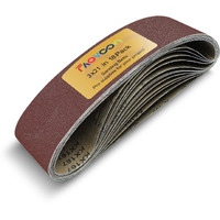 Faoyoon 3X21 Sanding Belts For Woodworking, 18 Pcs Belt Sander Paper For Belt Sander (3 Pcs Of Each 60 80 120 180 240 400 Grit), No Overlapped Joint, Reinforced Glue Tape