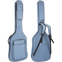 Muztop Bass Guitar Bag, 7Mm Padding Bass Guitar Gig Bag Padded Soft Electric Bass Guitar Case Backpack With Pockets, Blue