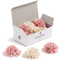 U Brands Mini Flower Magnets Set, Office Supplies, Pink And Cream, 12 Count
