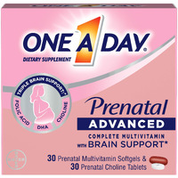 One A Day Womens Prenatal Advanced Complete Multivitamin With Brain Support* With Choline, Folic Acid, Omega-3 Dha & Iron For Pre, During And Post Pregnancy, 30+30 Count (60 Count Total Set)