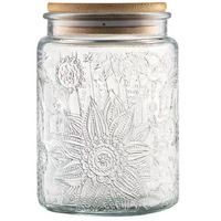 Ansqu Vintage Glass Jar Canister Airtight Storage Jar Container With Bamboo Wooden Lid For Kitchen Counter, Pantry, Coffee, Tea, Sugar, 23.7 Fl Oz